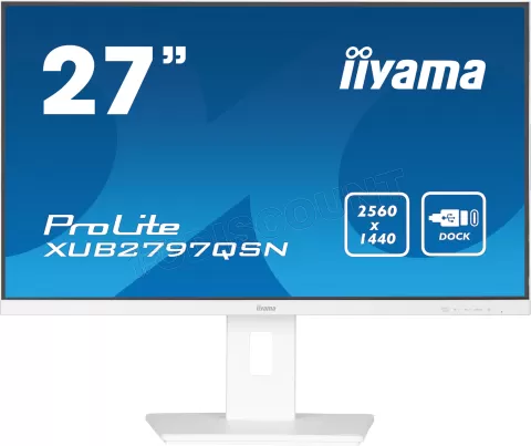 Photo de Ecran 27" Iiyama ProLite XUB2797QSN-W2 Quad HD 100Hz (Blanc)