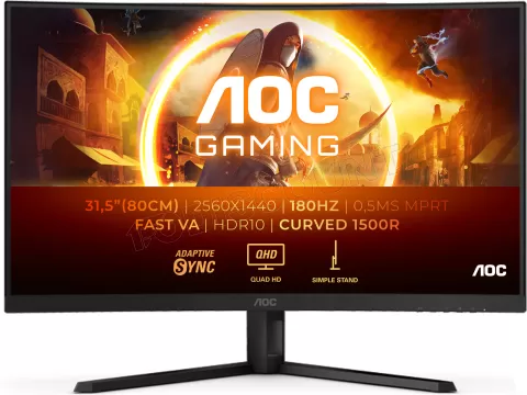 Photo de Ecran incurvé 32" AOC Gaming G4 CQ32G4VE Quad HD 180Hz (Noir)