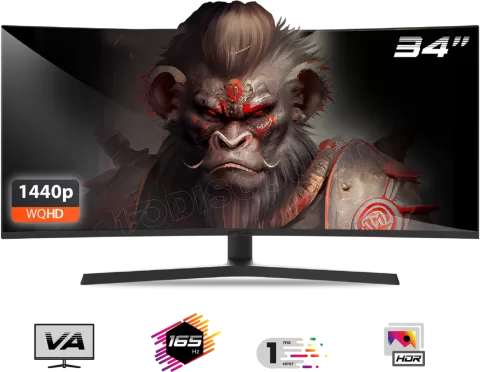 Photo de Ecran incurvé 34" Spirit of Gamer Epic WQHD 165Hz (Noir)