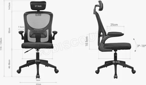 Photo de Fauteuil ergonomique Mars Gaming MGC-Ergo Plus (Bleu/Blanc)