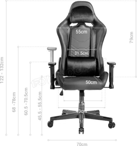 Photo de Fauteuil Mars Gaming MGC-Pro (Noir/Rose)