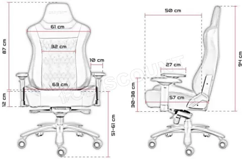 Photo de Fauteuil Oraxeat XL800 (Noir/Bleu)