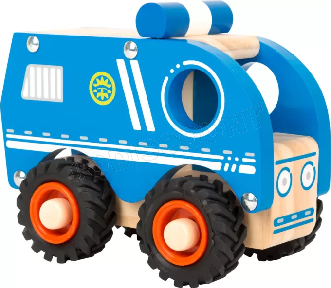 Fourgon de police Small Foot en bois (Bleu)