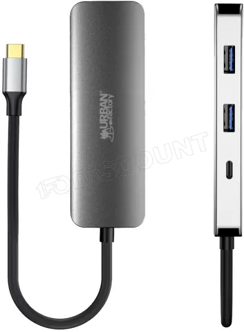 Photo de Hub USB 3.0 Urban Factory Hubee 4 ports (Gris)