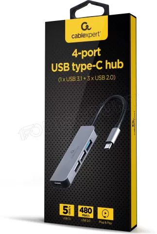 Photo de Hub USB-C 3.1 CableXpert - 4 ports (Gris)