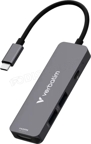 Photo de Hub USB-C 3.2 Verbatim Essentials - 4 ports (Gris)