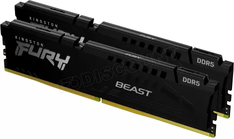 Photo de Kit Barrettes mémoire 16Go (2x8Go) DIMM DDR5 Kingston Fury Beast 5600MHz (Noir)