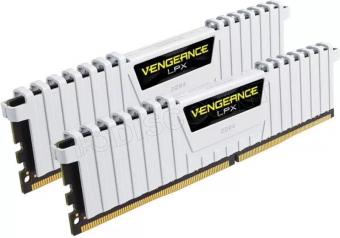 Kit Barrettes mémoire 32Go (2x16Go) DIMM DDR4 Corsair Vengeance LPX  3200Mhz (Blanc)