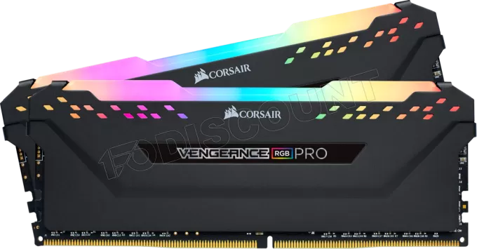 Kit Barrettes mémoire 32Go (2x16Go) DIMM DDR4 Corsair Vengeance Pro RGB  3200Mhz (Noir)