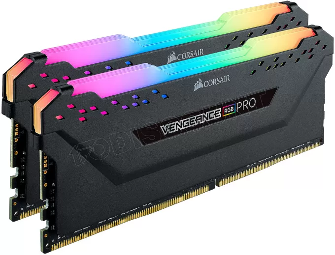 Kit Barrettes mémoire 32Go (2x16Go) DIMM DDR4 Corsair Vengeance Pro RGB  3600Mhz (Noir)