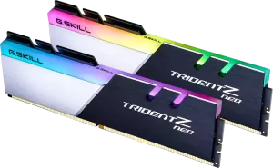 Photo de Kit Barrettes mémoire 32Go (2x16Go) DIMM DDR4 G.Skill Neo RGB 3200Mhz (Noir/Blanc)