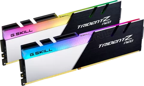 Photo de Kit Barrettes mémoire 32Go (2x16Go) DIMM DDR4 G.Skill Neo RGB 3200Mhz (Noir/Blanc)