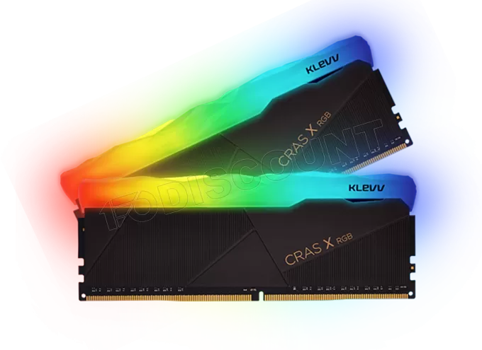 Kit Barrettes mémoire 32Go (2x16Go) DIMM DDR4 Klevv Cras X RGB  3200Mhz (Noir)