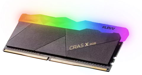 Photo de Kit Barrettes mémoire 32Go (2x16Go) DIMM DDR4 Klevv Cras X RGB 3600Mhz (Noir)