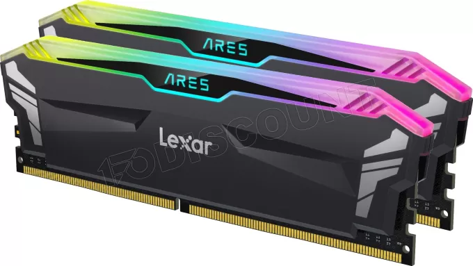 Kit Barrettes mémoire 32Go (2x16Go) DIMM DDR4 Lexar Ares RGB  3600Mhz (Noir)