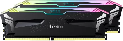 Kit Barrettes mémoire 32Go (2x16Go) DIMM DDR4 Lexar Ares RGB 3600Mhz (Noir)  à prix bas