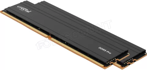 Photo de Kit Barrettes mémoire 32Go (2x16Go) DIMM DDR5 Crucial Pro  5600MHz (Noir)