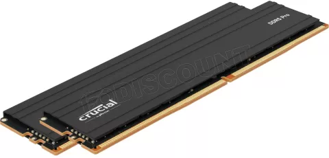 Photo de Kit Barrettes mémoire 32Go (2x16Go) DIMM DDR5 Crucial Pro  5600MHz (Noir)