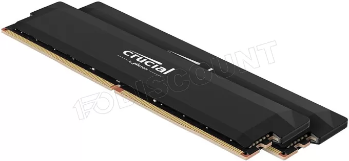 Kit Barrettes mémoire 32Go (2x16Go) DIMM DDR5 Crucial Pro Overclocking 6400MHz (Noir)