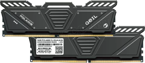 Photo de Kit Barrettes mémoire 32Go (2x16Go) DIMM DDR5 GeIL Polaris 5200Mhz (Noir)