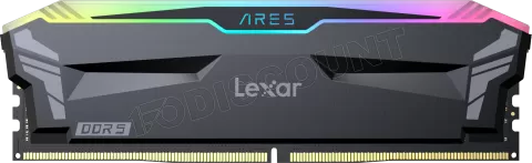 Photo de Kit Barrettes mémoire 32Go (2x16Go) DIMM DDR5 Lexar Ares RGB 6000MHz (Noir)