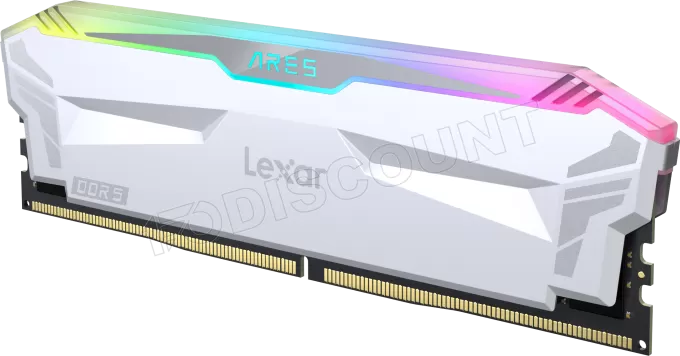 Kit Barrettes mémoire 32Go (2x16Go) DIMM DDR5 Lexar Ares RGB  6400MHz (Blanc)