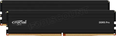 Photo de Kit Barrettes mémoire 48Go (2x24Go) DIMM DDR5 Crucial Pro 6000MHz (Noir)