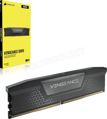 Photo de Kit Barrettes mémoire 64Go (2x32Go) DIMM DDR5 Corsair Vengeance  5200MHz (Noir)