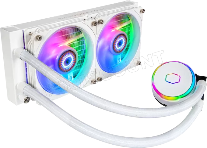 Kit Watercooling AIO Cooler Master MasterLiquid PL-Flux RGB - 240mm (Blanc)