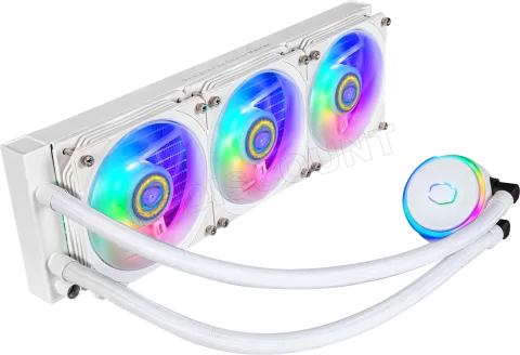 Photo de Kit Watercooling AIO Cooler Master MasterLiquid PL-Flux RGB - 360mm (Blanc)