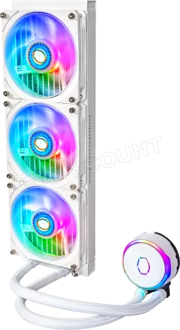 Photo de Kit Watercooling AIO Cooler Master MasterLiquid PL-Flux RGB - 360mm (Blanc)