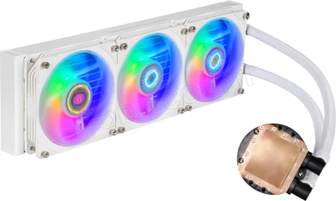 Photo de Kit Watercooling AIO Cooler Master MasterLiquid PL-Flux RGB - 360mm (Blanc)