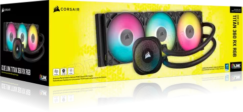 Photo de Kit Watercooling AIO Corsair iCue Link Titan RX RGB - 360mm (Noir)