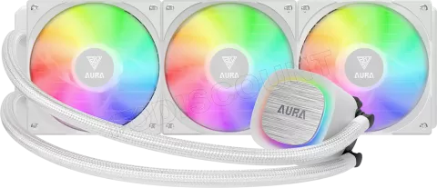 Photo de Kit Watercooling AIO Gamdias Aura GL V2 RGB - 360mm (Blanc)