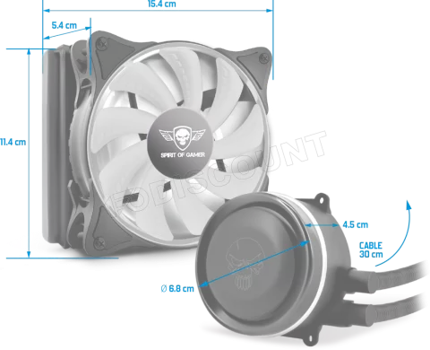 Photo de Kit Watercooling AIO Spirit of Gamer LiquidForce RGB - 120mm (Noir)