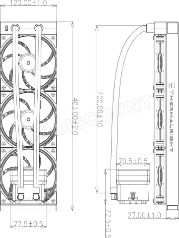 Photo de Kit Watercooling AIO Thermalright Grand Vision RGB - 360mm (Noir)