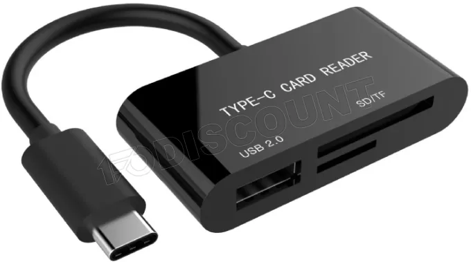 Lecteur de Cartes externe Gembird USB-C 3.0 (Noir)