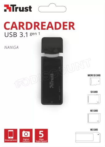 Photo de Lecteur de Cartes Externe Trust USB 3.1 Nanga (Noir)