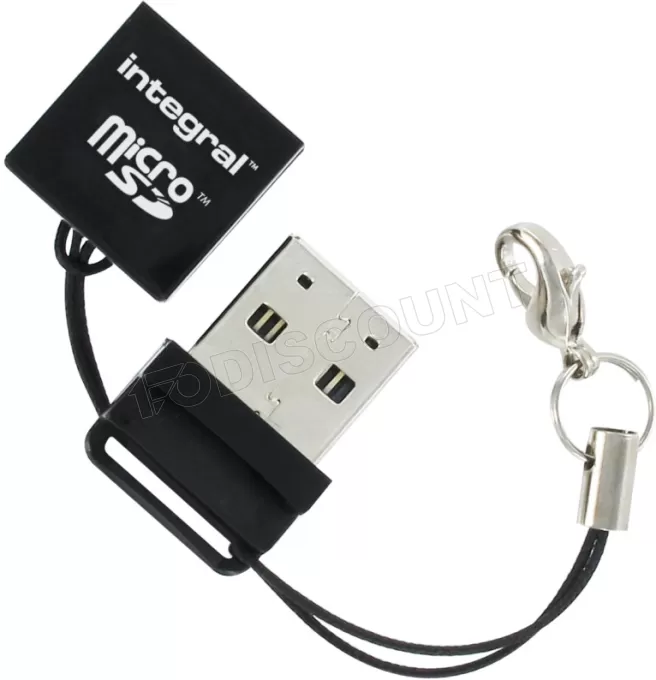 Lecteur de Cartes externe USB 2.0 Integral (Noir) (Bulk)