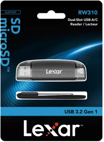 Photo de Lecteur de Cartes externe USB-A/C 3.2 Lexar (Noir)