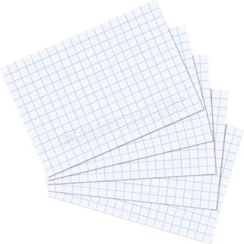 Photo de Lot de 100 Fiches Bristol Herlitz 10621290 Quadrillées A5 (Blanc)