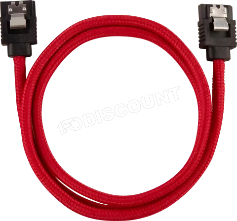 Photo de Lot de 2 Nappes S-ATA Corsair Premium droit 60cm (Rouge)