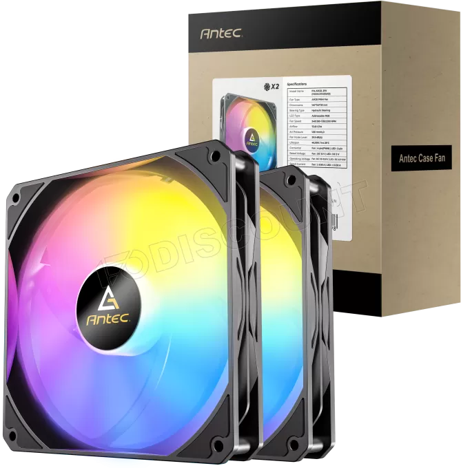 Lot de 2 Ventilateurs de boitier Antec P14 RGB - 14cm (Noir)