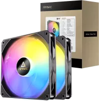 Photo de Lot de 2 Ventilateurs de boitier Antec P14 RGB - 14cm (Noir)