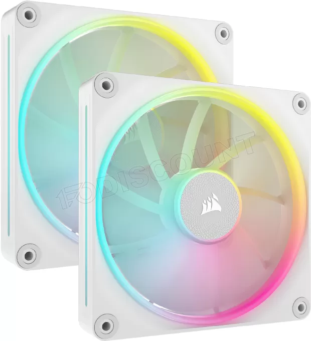 Lot de 2 Ventilateurs de boitier Corsair iCue Link LX RGB - 14cm (Blanc)