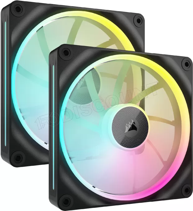 Lot de 2 Ventilateurs de boitier Corsair iCue Link LX RGB - 14cm (Noir)