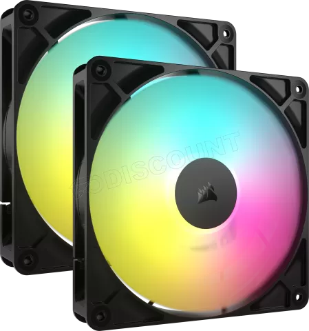 Photo de Lot de 2 Ventilateurs de boitier Corsair RS RGB - 14cm (Noir)