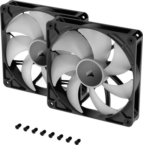 Photo de Lot de 2 Ventilateurs de boitier Corsair RS RGB - 14cm (Noir)