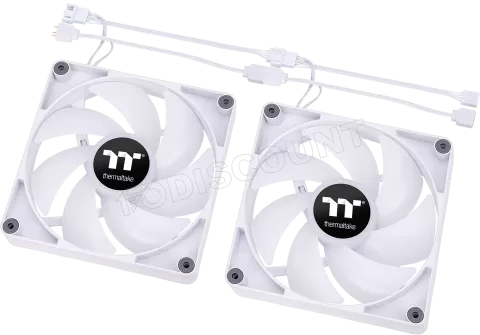 Photo de Lot de 2 Ventilateurs de boitier Thermaltake CT RGB - 12cm (Blanc)