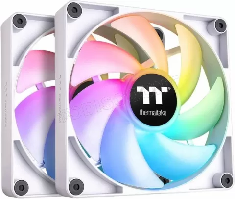 Photo de Lot de 2 Ventilateurs de boitier Thermaltake CT RGB - 12cm (Blanc)